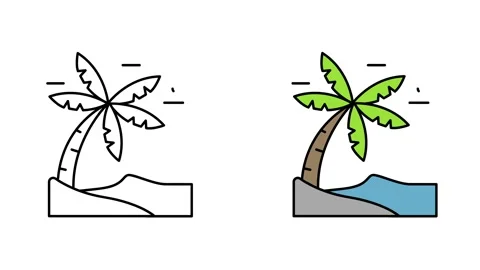 Coconut tree Vídeo Stock 342776893