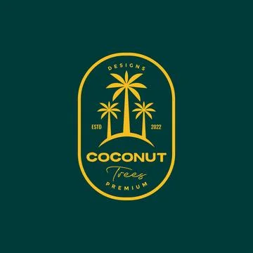 Coconut tree forest badge logo design Stock-Illustration