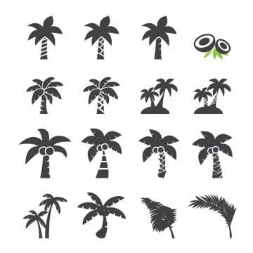Coconut tree icon Stock Illustration