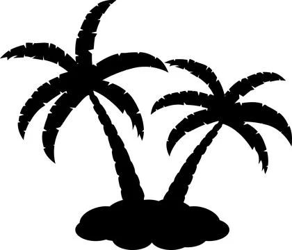 Coconut Tree icon, palm tree icon, set of tree of coconut, Black Palm Trees Stock Illustration