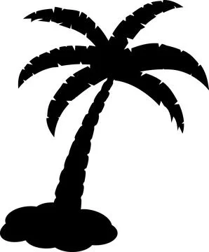 Coconut Tree icon, palm tree icon, tree of coconut, Black Palm Trees Stock Illustration