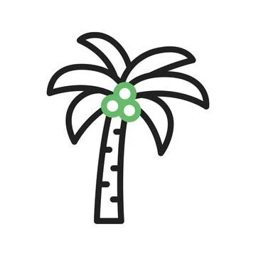Coconut Tree icon vector image. Stock Illustration