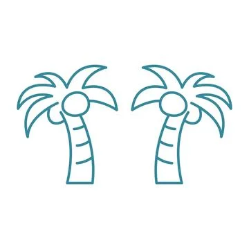 Coconut tree line drawing Stock-Illustration