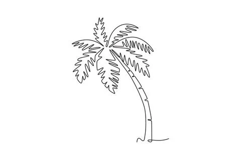 Coconut tree logo. hello summer greeting post card Illustrazione stock