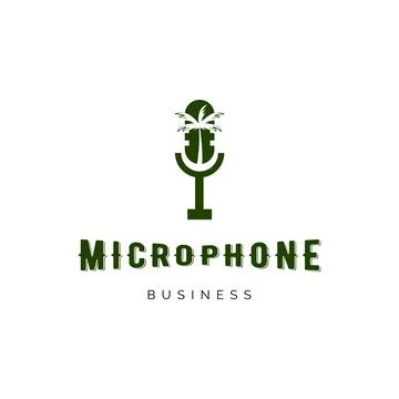 Coconut tree microphone icon logo design inspiration Stock-Illustration