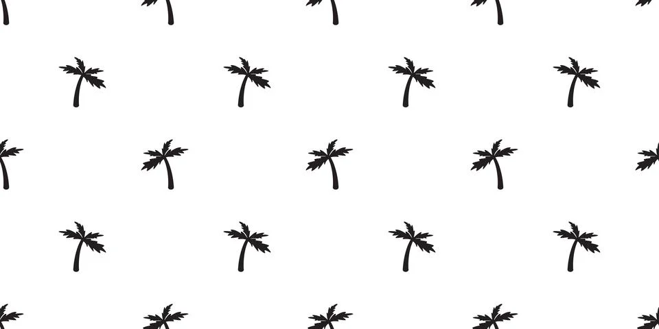 Coconut tree palm Seamless Pattern vector isolated icon wallpaper Stock Illustration