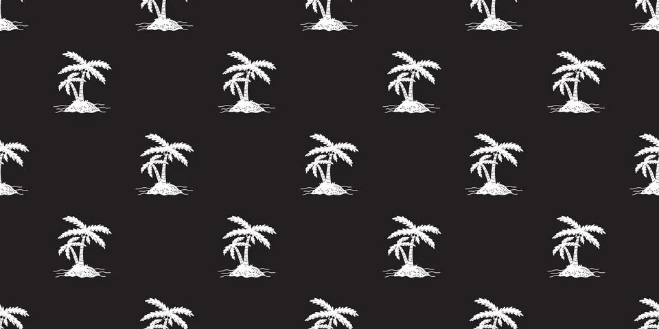 Coconut tree palm Seamless Pattern vector island isolated icon Stock Illustration