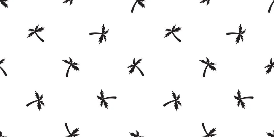 Coconut tree palm Seamless Pattern vector island isolated wallpaper background Stock Illustration