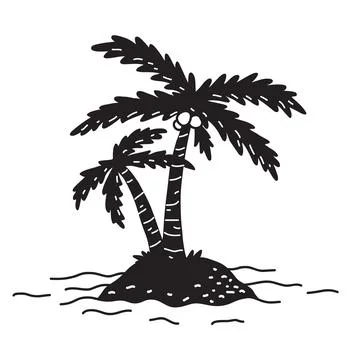 Coconut tree palm tree vector icon island logo illustration Illustrazione stock