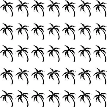 Coconut tree pattern on white background. Simple style vector. Summer pattern Illustrazione stock