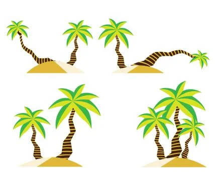 Coconut tree on sand Stock Illustration