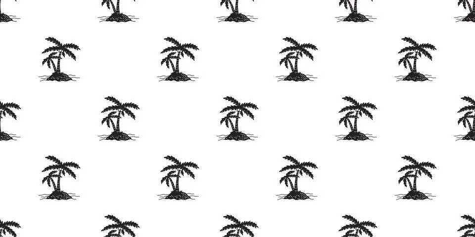 Coconut tree Seamless Pattern palm vector island Illustrazione stock
