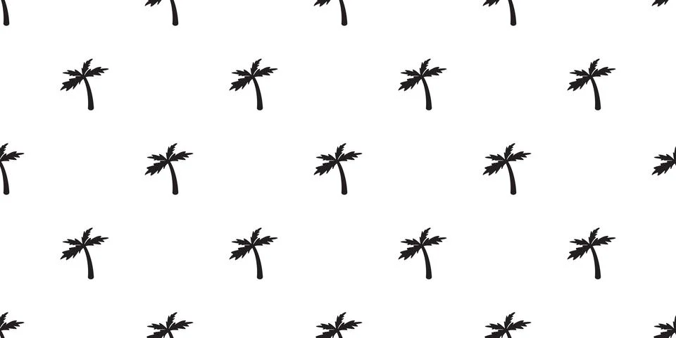 Coconut tree Seamless vector palm tree Pattern isolated wallpaper background Stock Illustration