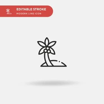 Coconut Tree Simple vector icon. Illustration symbol design template for web  Stock Illustration