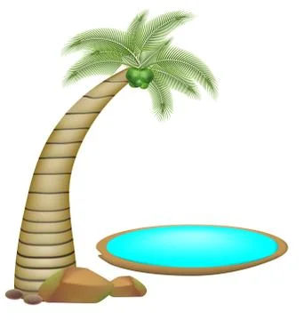 Coconut tree vector design on white background Stock Illustration