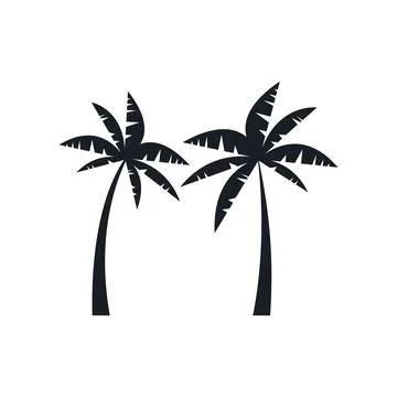 Coconut tree vector silhouette 스톡 일러스트