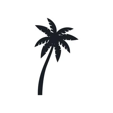 Coconut tree vector silhouette Stock Illustration