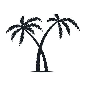 Coconut tree vector silhouette Stock Illustration