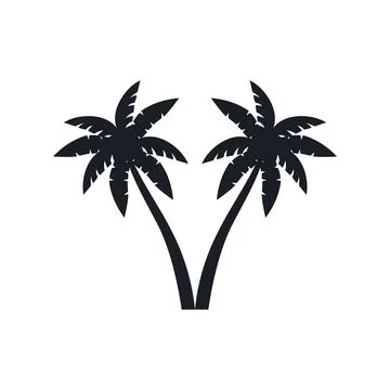 Coconut tree vector silhouette Stock Illustration