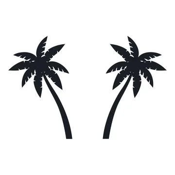 Coconut tree vector silhouette Stock Illustration