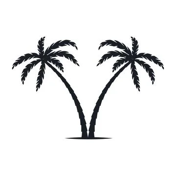 Coconut tree vector silhouette Stock Illustration