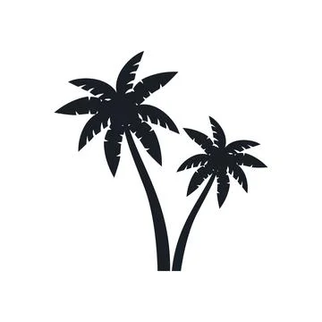Coconut tree vector silhouette 스톡 일러스트