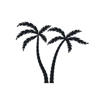 Coconut tree vector silhouette Stock Illustration