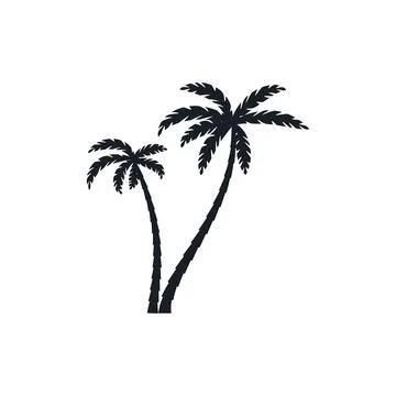 Coconut tree vector silhouette Stock Illustration