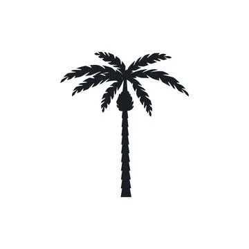 Coconut tree vector silhouette 스톡 일러스트