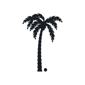 Coconut tree vector silhouette Stock Illustration