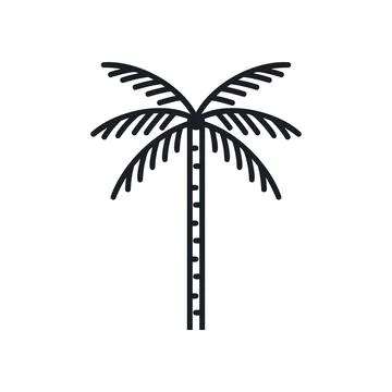 Coconut tree vector silhouette Stock Illustration