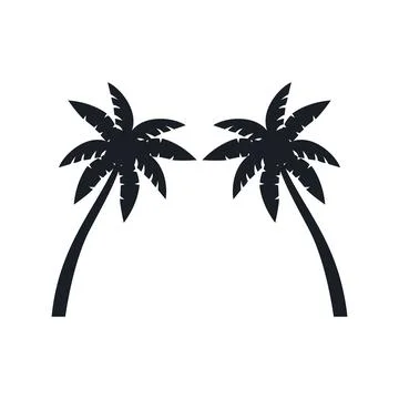 Coconut tree vector silhouette Stock Illustration