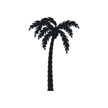 Coconut tree vector silhouette Stock Illustration