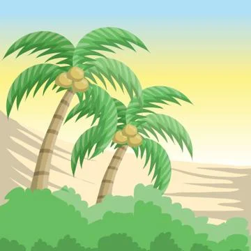 Coconut Trees Background Stock-Illustration