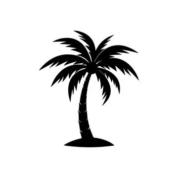 Coconut  trees, Palm trees design elements set, Trees Icons Stock Illustration