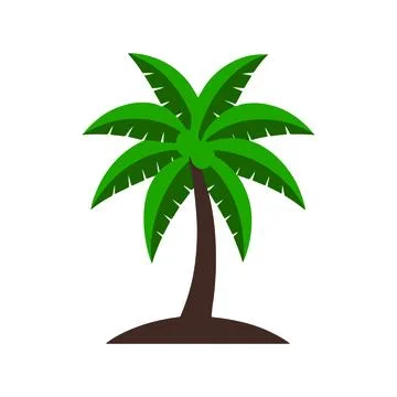 Coconut  trees, Palm trees design elements set, Trees Icons Stock Illustration