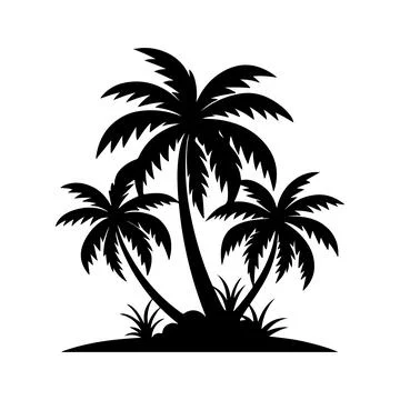 Coconut  trees, Palm trees design elements set, Trees Icons Stock Illustration