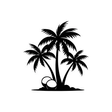 Coconut  trees, Palm trees design elements set, Trees Icons Illustrazione stock
