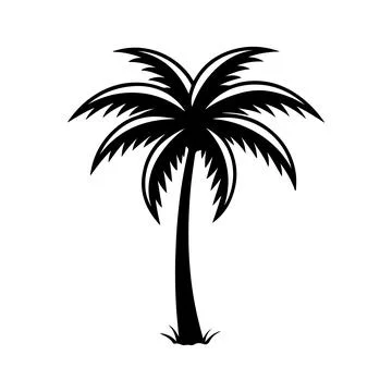 Coconut  trees, Palm trees design elements set, Trees Icons Illustrazione stock