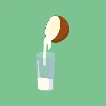 Coconut vector. coconut juice. wallpaper. free space for text. Illustrazione stock