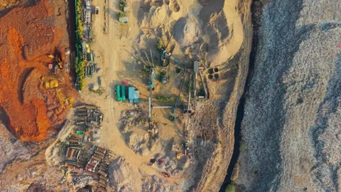 Coconut Waste Segregation And Recycling Machinery At An Active Waste Dump Yard Stock Footage 341466053