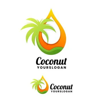 Coconut water gradient logo design 스톡 일러스트