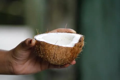 Coconut water in the shell Stock Photos