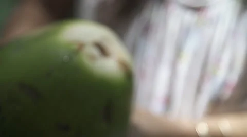 Coconut water in super slow motion Stock Footage 43132788