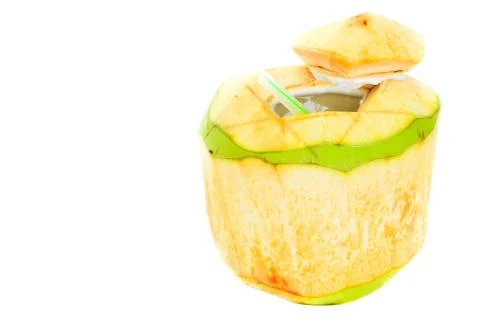 Coconut on white background. Fotos de archivo