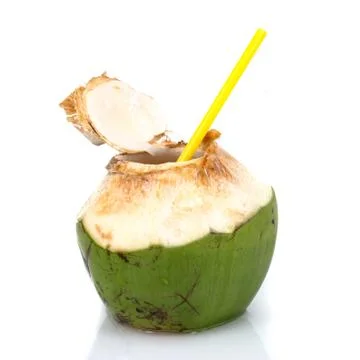 Coconut in white background Stock Photos
