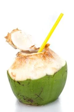 Coconut in white background Stock Photos