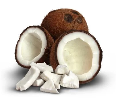 Coconut on a white background Stock Photos