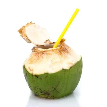 Coconut in white background Stock Photos