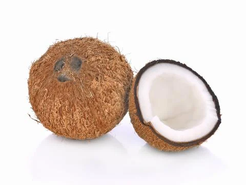 Coconut on white background Stock Photos